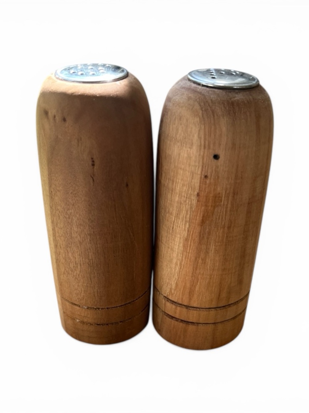 Gorgeous Wood Salt & Pepper Set with metal lining